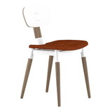 Silla Comedor Blanca Tapizado Geo Arcilla Patas Madera Oscura Laccar Ballsellings X 2 Unidades