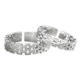 Par Anillos Novios Promesa Plata 925 Parejas A014 Muro Block