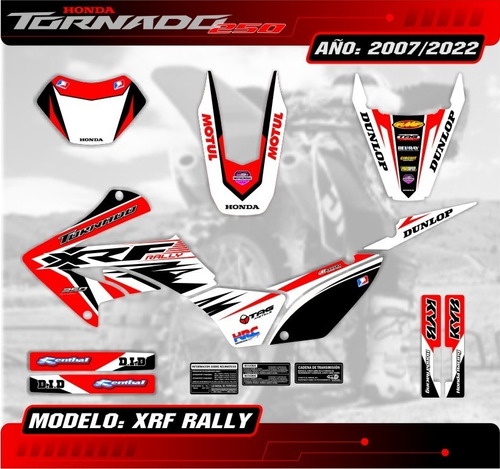 Kit Calcos - Grafica Honda Tornado Xr 250 - Laminados