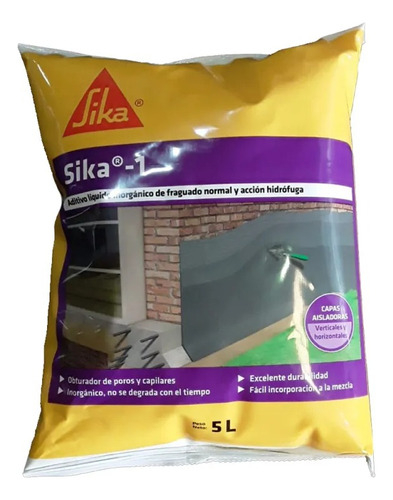 Sika 1 Aditivo Hidrofugo Liquido Pared Piso Sachet 5lts