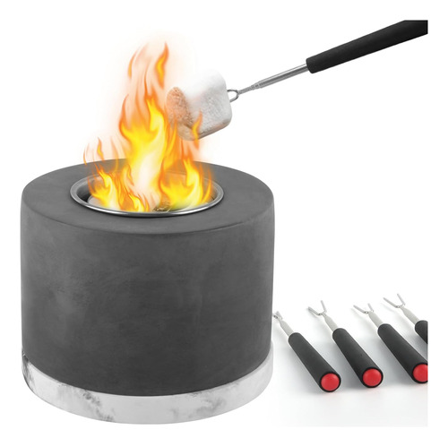 Hoguera De Mesa, Mini Chimenea De Hormigón Pequeña Portátil 