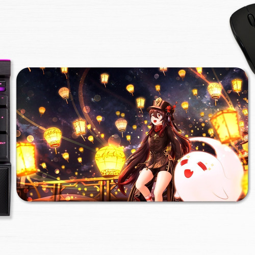 Mouse Pad Hu Tao Linternas Chinas Genshin Art Gamer M