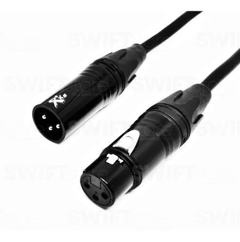 Cable Xlr Macho A Xlr Hembra De 2 Metros Balanceado