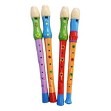 Instrumento Musical Infantil Flauta De Madera Colorida 32 Cm