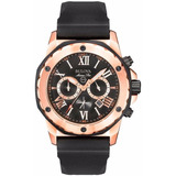 Bulova Marine Star104 Para Hombre Cronógrafo Original 98b104 Correa Negro Bisel Rosa Claro Fondo Negro