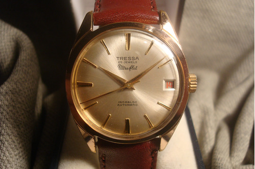 Precioso Reloj Tressa Ultra Flat Automatico Antiguo '60 Joya