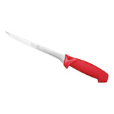Cuchillo Para Deshuesar Profesional De Acero 7 Pulgadas Color Rojo
