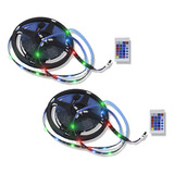 Tira De 60 Leds/m Luz Rgb 10w 5m Con Control Remoto Pack 2