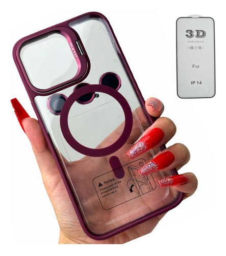 Peli De Vidro Capa Capinha Auto Glass C/ Suporte Para iPhone