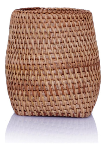 Amololo Handmade Rattan Pencil Holder, Cone Makeup Brush Hol