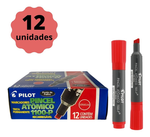 Pincel Atômico Marcador Canetão 1100-p Pilot Caixa Com 12 Un