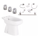 Combo Bidet Roca + Grifería Peirano + Set 6 Accesorios Aq