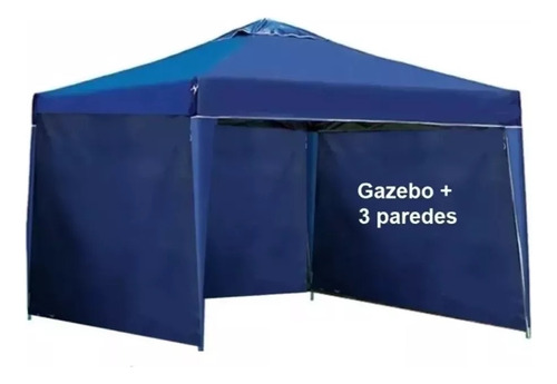 Gazebo Sanfonada Barraca 3x3m Praia Camping + 3 Paredes