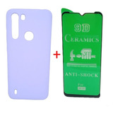 Silicone Case Para Motorola One Fusion Y Vidrio Ceramico