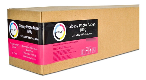 Rollo Papel Foto 180grs 61cm X 30mts Glossy Brillante Ploter