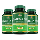 Triple Omega 369 Fv 3 Frascos 3x60 Caps Epa/ Dha. Softgel Sabor 180 Capsulas Blandas / 720mg