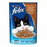 Alimento Felix Sensaciones Para Gato Adulto Sabor Pollo Y Hígado En Sobre De 85g