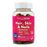 60 Gomitas Hair, Skin & Nails, Gummy Nutrition Usa