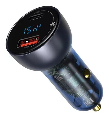 Fonte Carregar Celul. Veicular Carro Potente 65w Usb + Tipoc