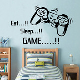 Adesivo De Parede Vinil Auto Adesivo Contact Lavável Decorativo Para Sala De Jogos Infantil Games Jogo Eat Sleep Game