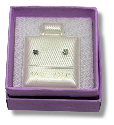Broquel O Arete Biselado Redondo Para Bebe Zirconia Oro 10k | Meses sin interés