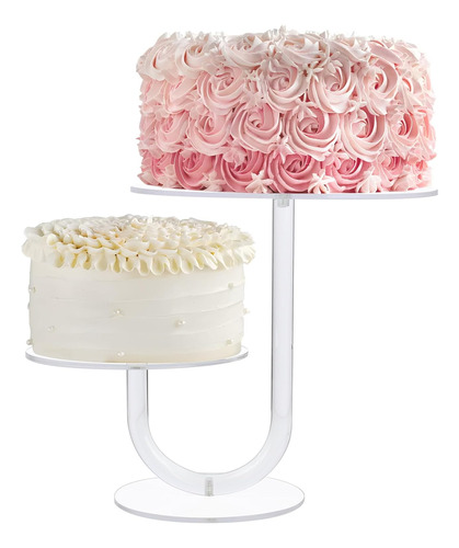 Soporte Para Pasteles De 2 Niveles, Elegante Torre De Acríli