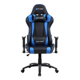 Silla De Escritorio Hype Legend Hero Gamer Ergonómica  Negra Y Azul Con Tapizado De Cuero Sintético