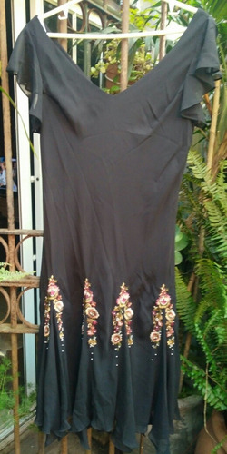 Vestido Inportado S L. Fashions En Gasa Bordado ¡impecable!