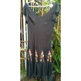 Vestido Inportado S L. Fashions En Gasa Bordado ¡impecable!