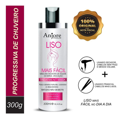 Escova Progressiva De Chuveiro Liso Mais Fácil Anjore 300ml