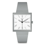 Reloj Swatch What If... Gray? Bioceramic So34m700 Suizo Color De La Malla Gris Color Del Fondo Blanco