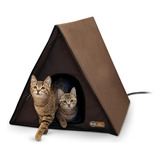 K&h Pet Products Multi-kitty A-frame Outdoor Cat House Choco