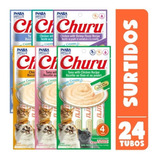 Pack Inaba Ciao Churu Gato - 6 Sobres Surtidos - 24 Tubos