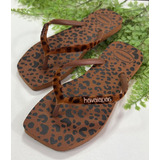 Chinelo Havaianas Slim Square Velvet Animal Print Pelinho