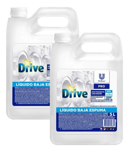 Jabon Liquido Para Ropa Baja Espuma Drive Matic X5l Pack X2u