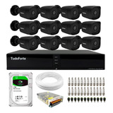 Kit Dvr 16 + 12 Câmeras Segurança 1220 B Full Hd Blacks 1tb