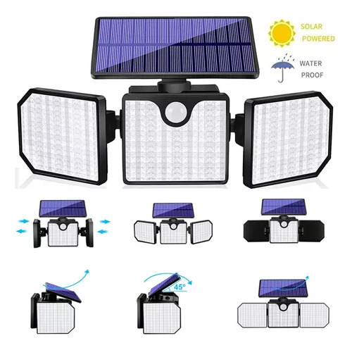 Luces Solares Led De Seguridad Exterior De Gran Angular