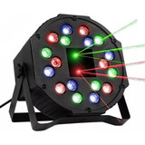 Cañon De Leds Con Laser Rgb 18x1w, 18 Figura 100+ Efecto Dmx