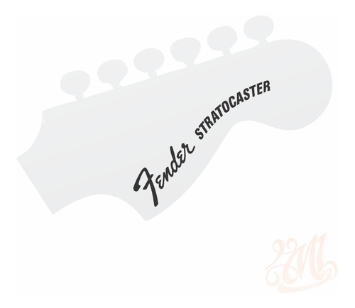 Decal Guitar Fender Stratocaster 10cm Preto Vinil Importado