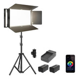 Painel De Luz Led Iluminador Fotografia + Tripé Pro Led-800 Luz Branco Frio/quente 110v/220v