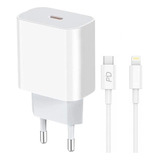 Fonte Carregador Tipo C 20w + Cabo Para iPhone XS X 11 12 13