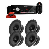 Rádio Player Taramps Amplayer + 4 Alto Falantes Fh300 150w