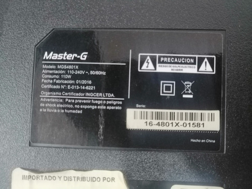 Televisor Máster-g Mgs4801x Desarme Venta Solo X Pieza 