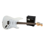 Pack Guitarra Stratocaster Y Amplificador Creep Completo Wh