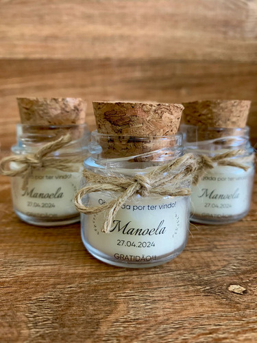 45 Mini Velas Personalizadas - 40gr Lembrancinha