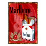 1 Cartel Metal Aluminio Cigarros Marlboro Retro 40x28 Cm