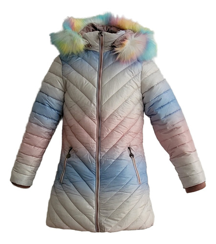 Campera Parka Nena Niña Importad Arcoíris Unicornio Térmica