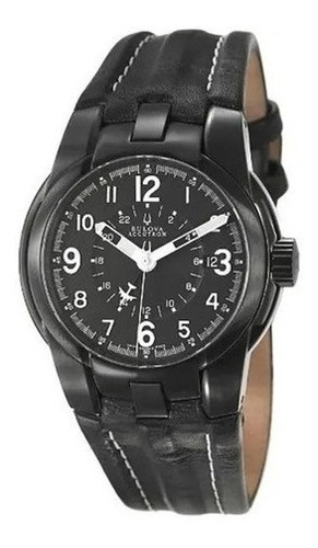 Reloj Bulova Hombre 65b003 Accutron Eagle Color De La Malla Negro Color Del Bisel Negro Color Del Fondo Negro