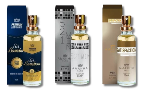 Kit 3 Perfumes Masculinos Amakha Paris - Original - Promoção 