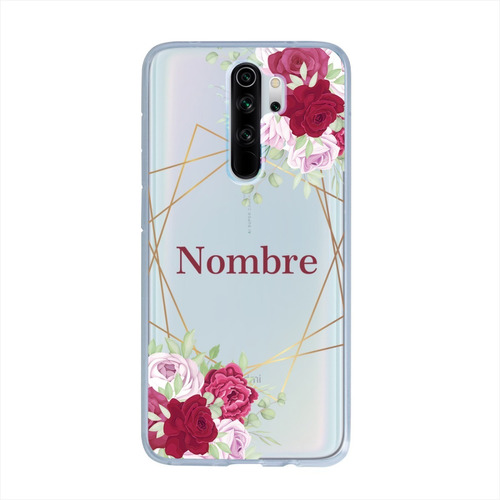 Funda Xiaomi Rosas Flores Personalizada Con Tu Nombre